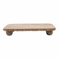 Decorative Mango Wood Pedestal with Beaded Edge