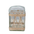 Rattan Wrapped Glass Jars with Lid
