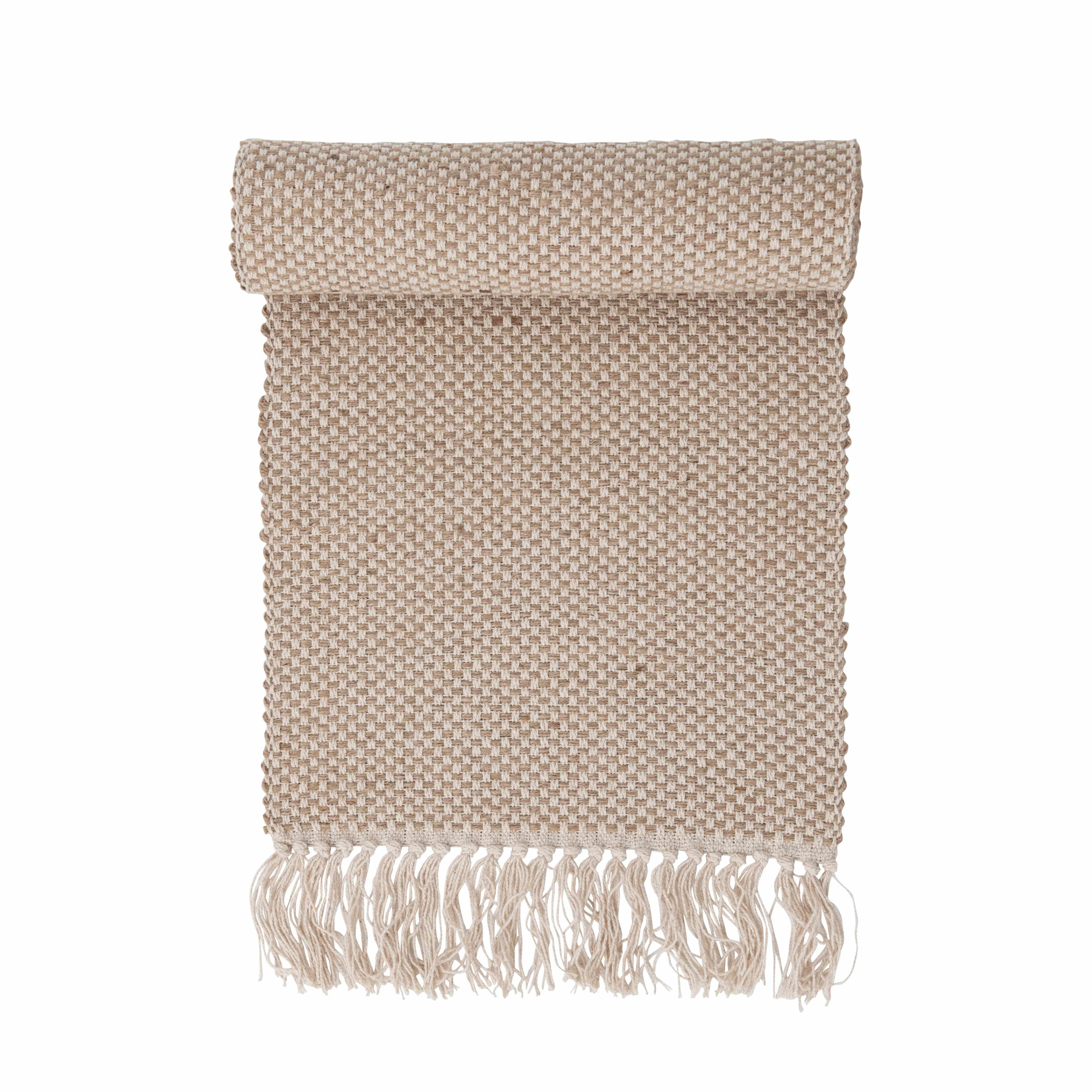 Woven Cotton/Jute Table Runner