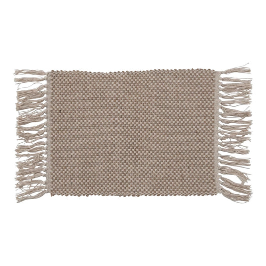 Woven Jute and Cotton Placemat with Fringe