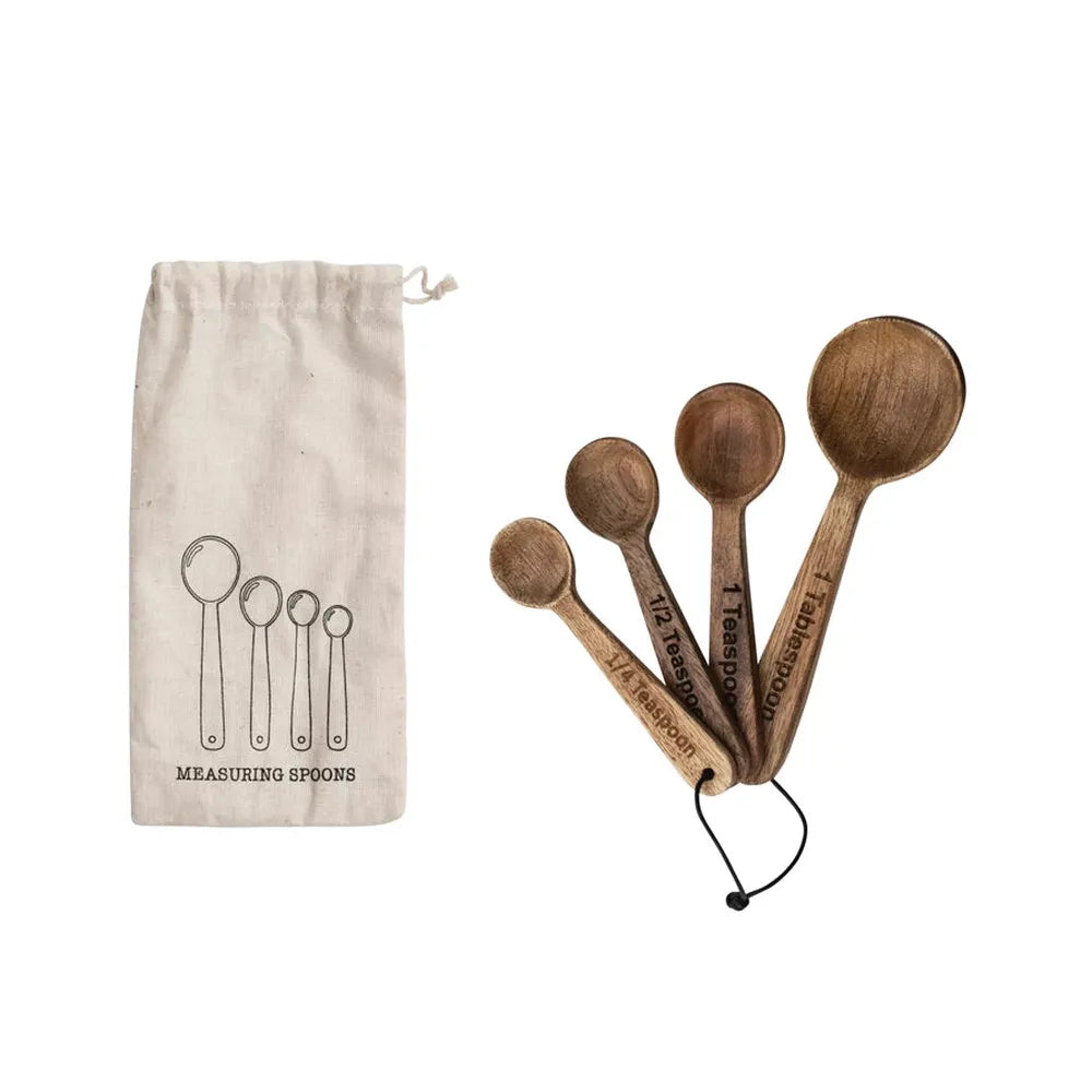 Mango Wood Measuring Spoons, Set of 4 | Bridal Shower Maelynn McKinney & Harrison Lee