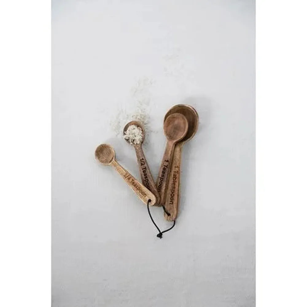 Mango Wood Measuring Spoons, Set of 4 | Bridal Shower Maelynn McKinney & Harrison Lee