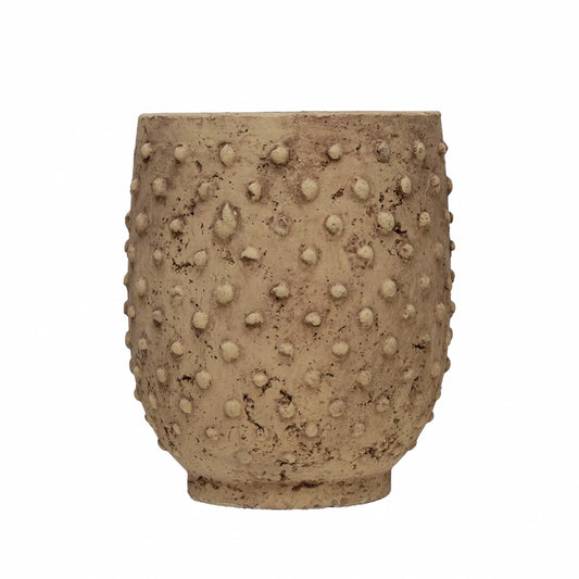 Sandstone Hobnail Planters with Distressed Finish