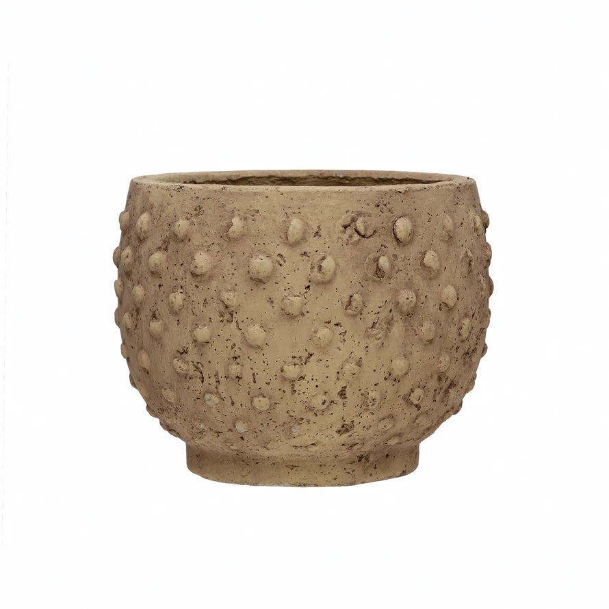 Sandstone Hobnail Planters with Distressed Finish