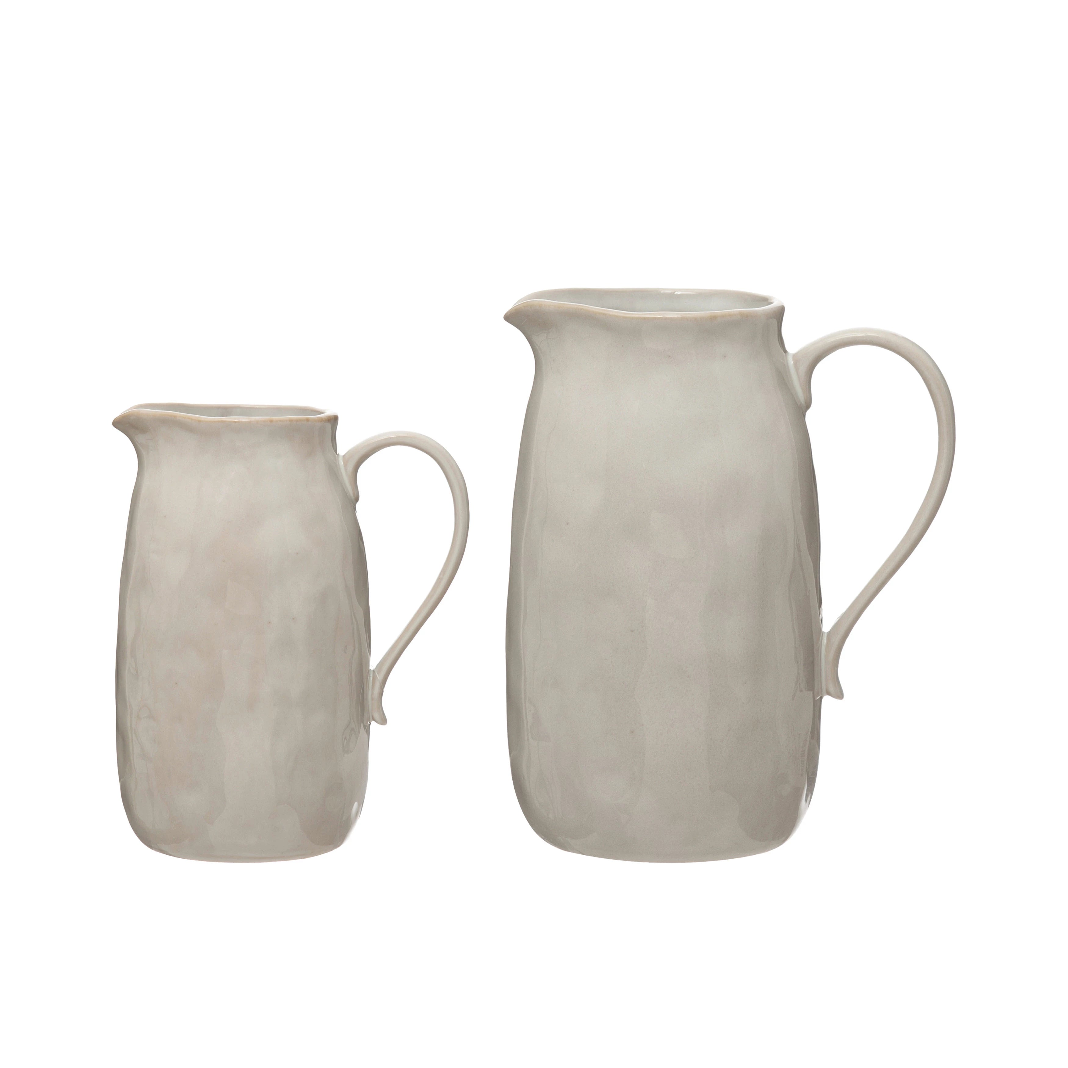 Stoneware Pitchers, Reactive Glaze