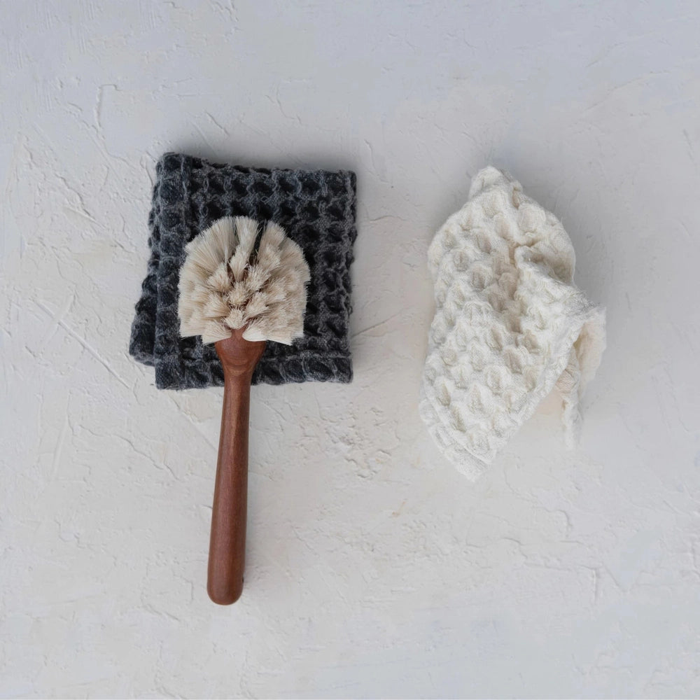 Cotton Waffle Weave Dish Cloths w/ Loops, Set of 2