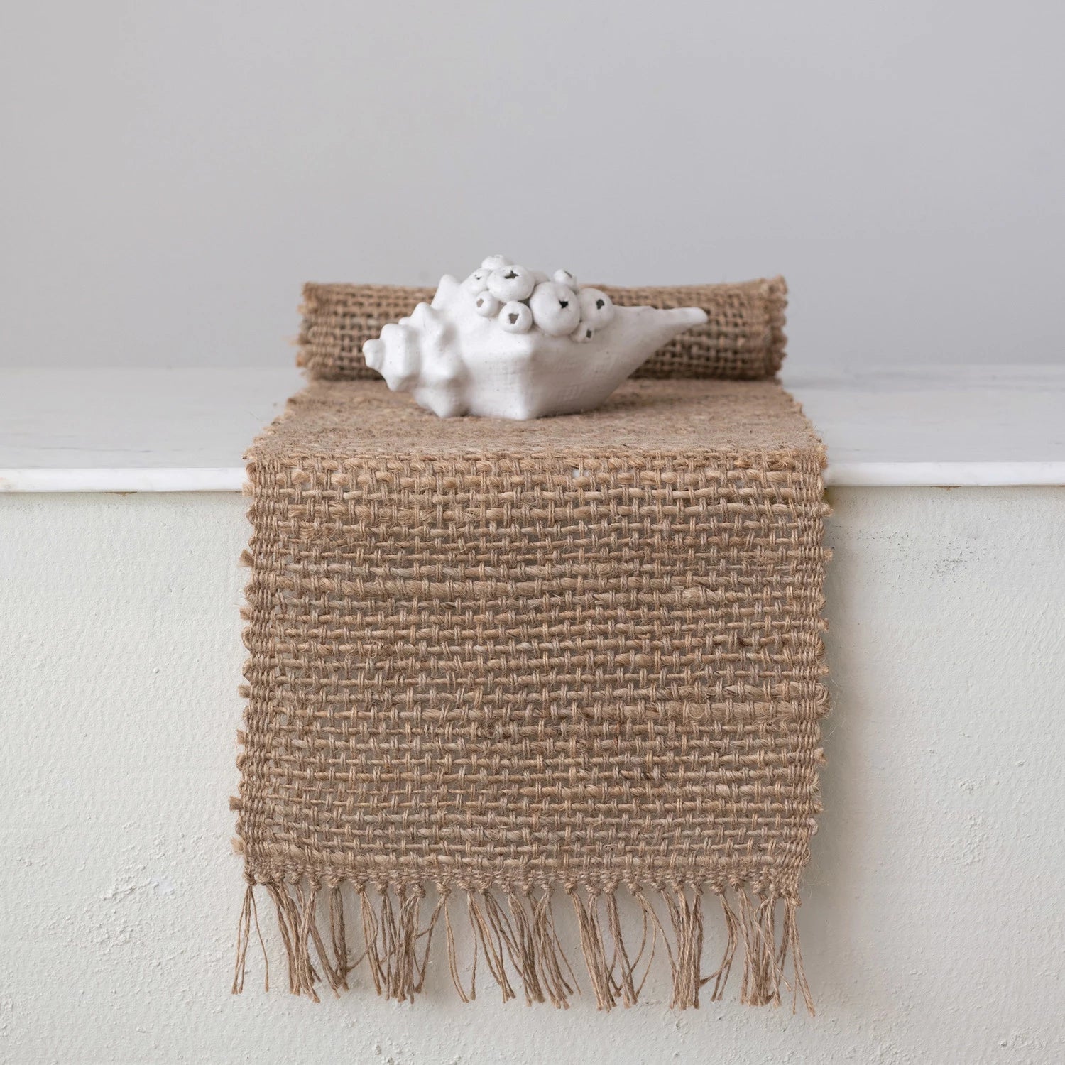 Hand-Woven Jute Table Runner w/ Fringe
