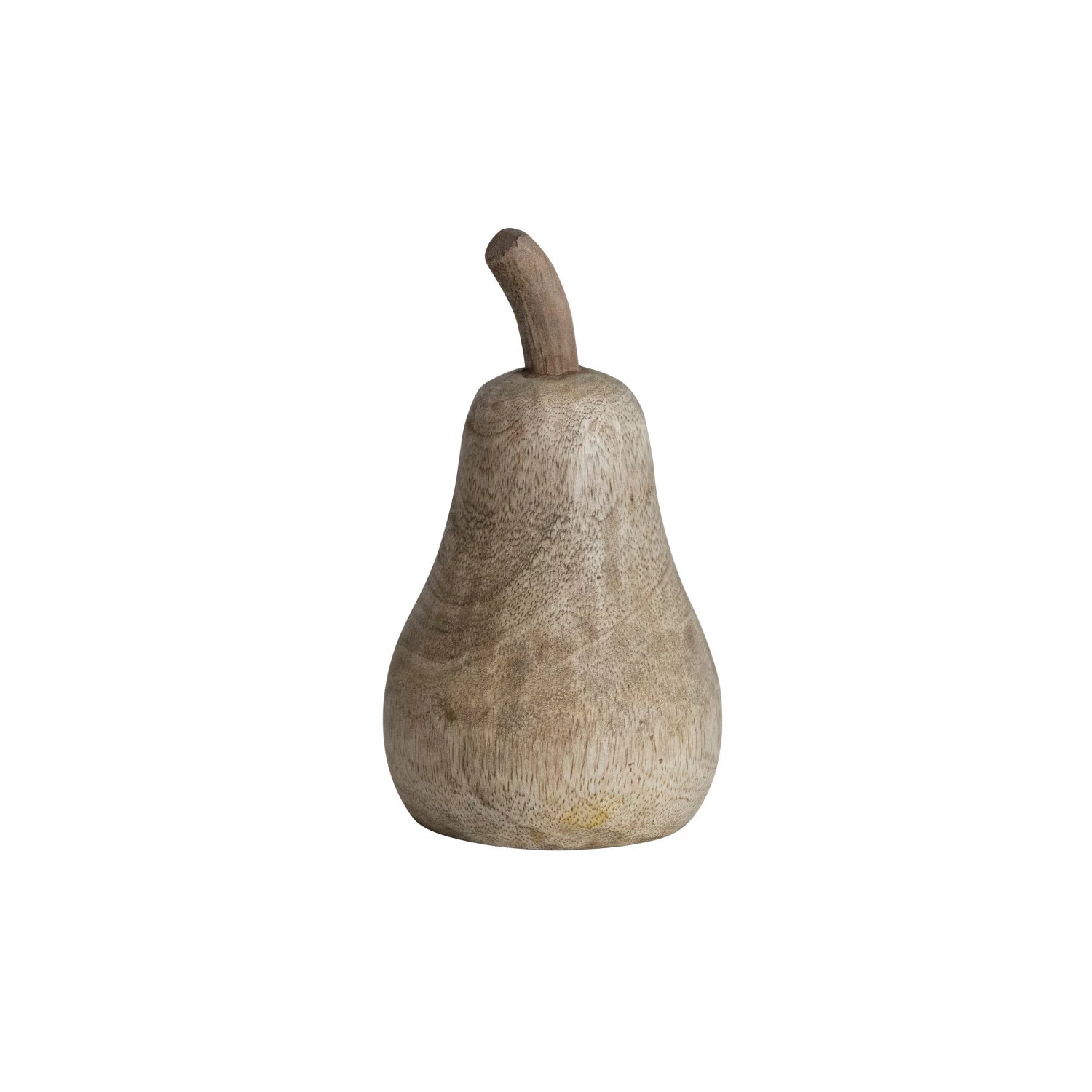 Carved Mango Wood Pear, Natural
