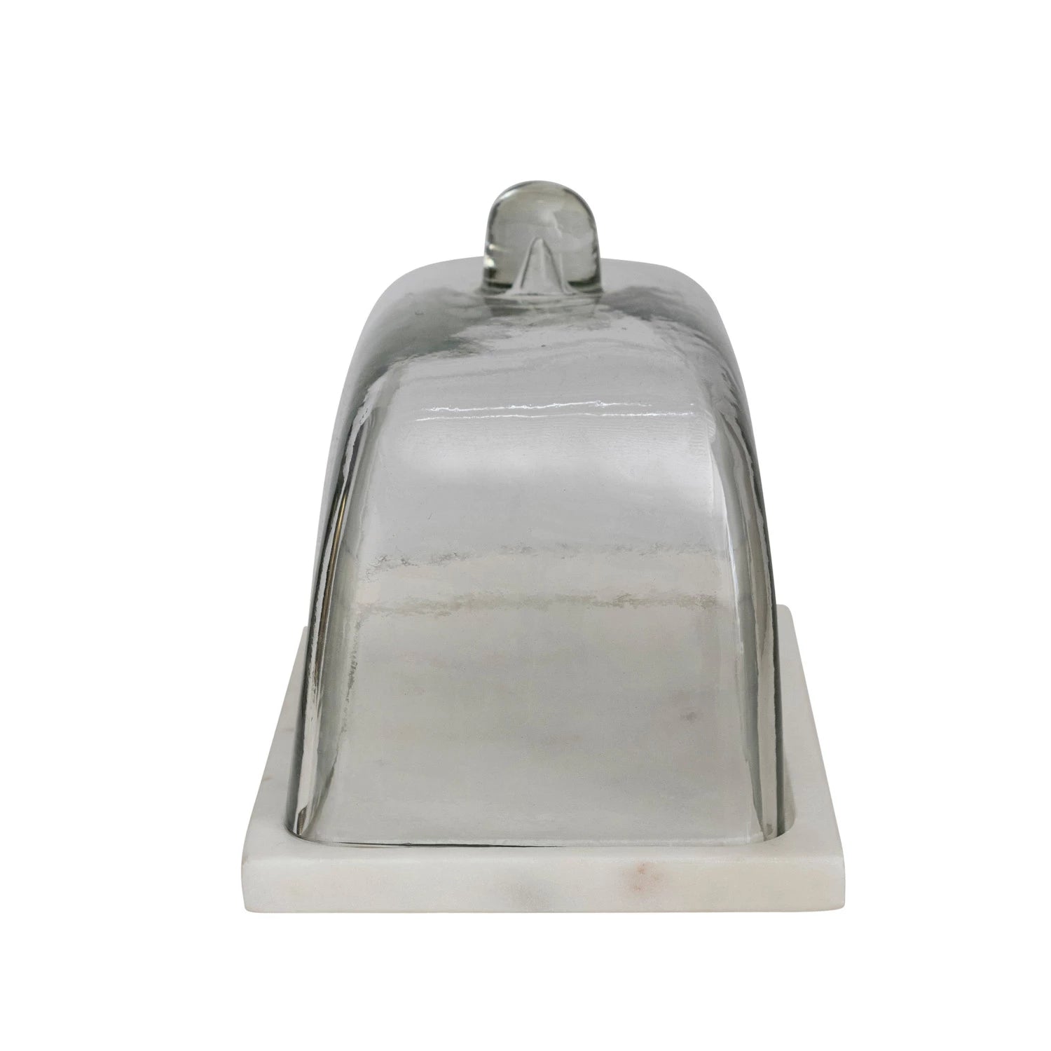 Glass Cloche w/ White Marble Base, Set of