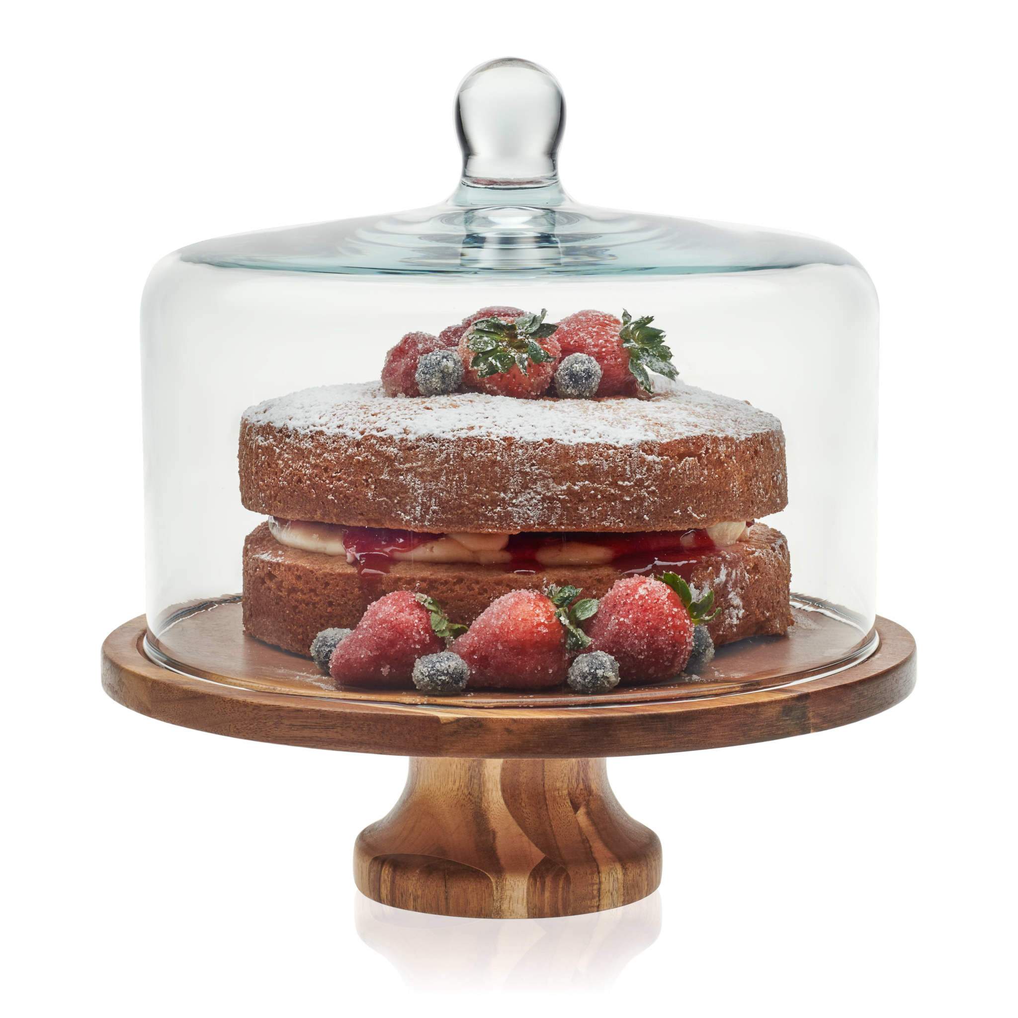 Footed Cake Stand with Glass Dome