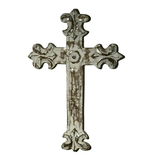 Hand-Carved Wood Santa Clara Wall Cross-Wilco Home-Lasting Impressions