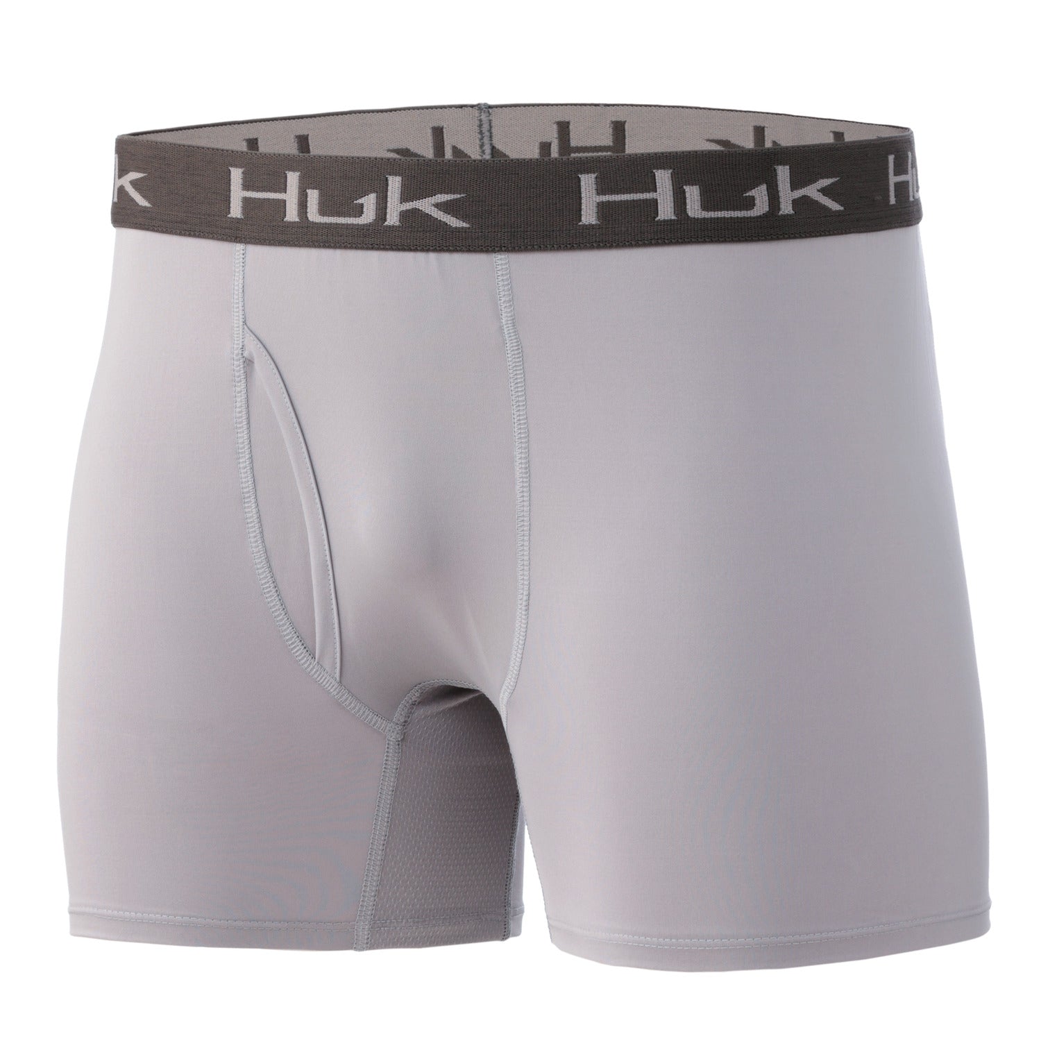 Huk Men's Solid Boxer Brief in Overcast Grey