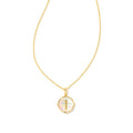 Gold Disc Initial Pendant Necklace