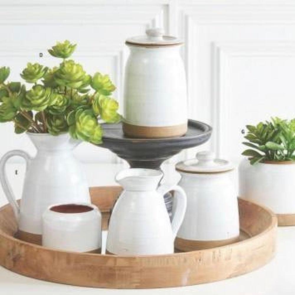 Ceramic Gray Glazed Pitchers/Pots-K&K Interiors-Lasting Impressions