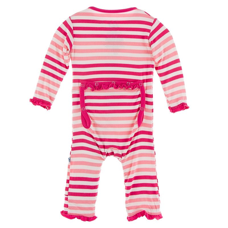 Print Forest Fruit Stripes Muffin Ruffle Coverall with Snaps-Kickee Pants-Lasting Impressions