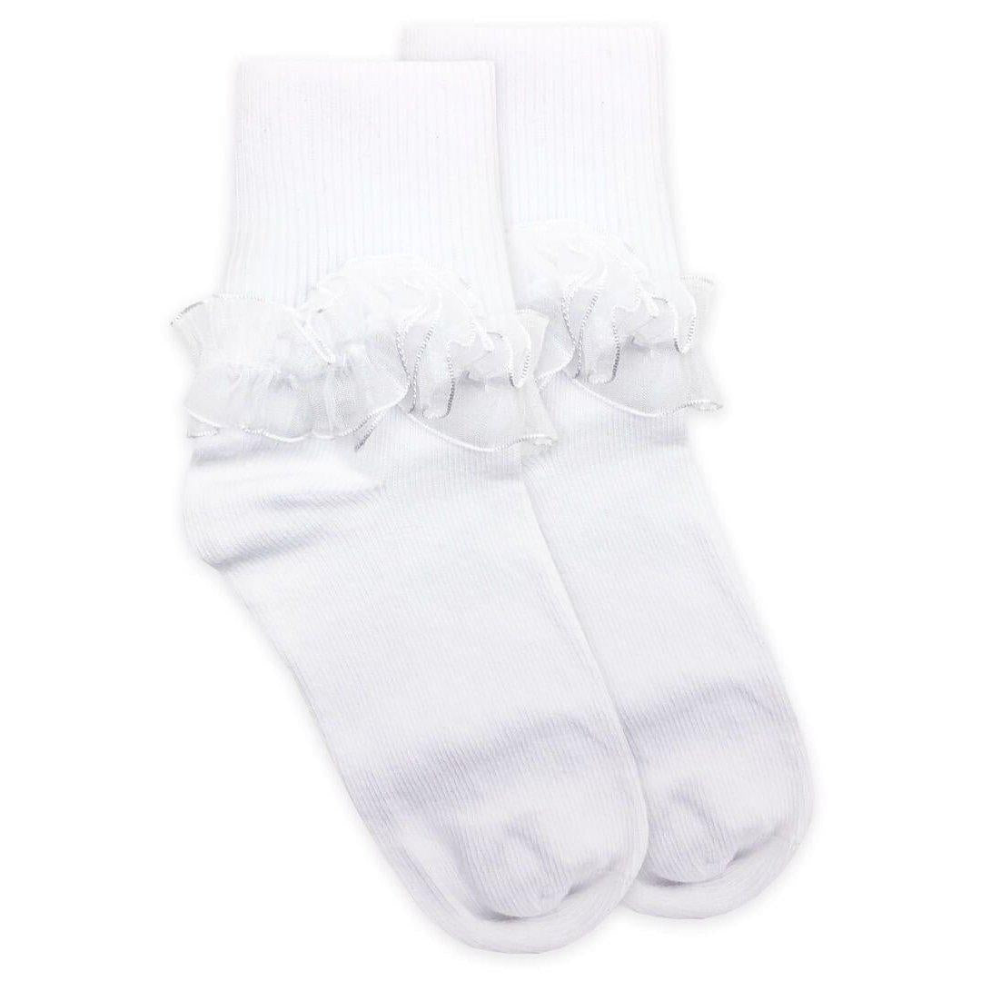 Tutu Ruffle Lace Turn Cuff Socks, 1 Pair