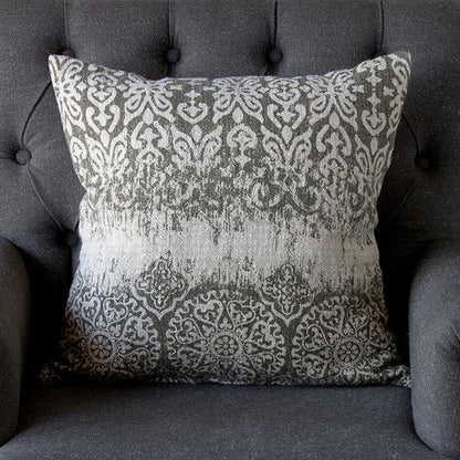 Soft Grey Vintage Printed Linen Pillow-Park Hill-Lasting Impressions