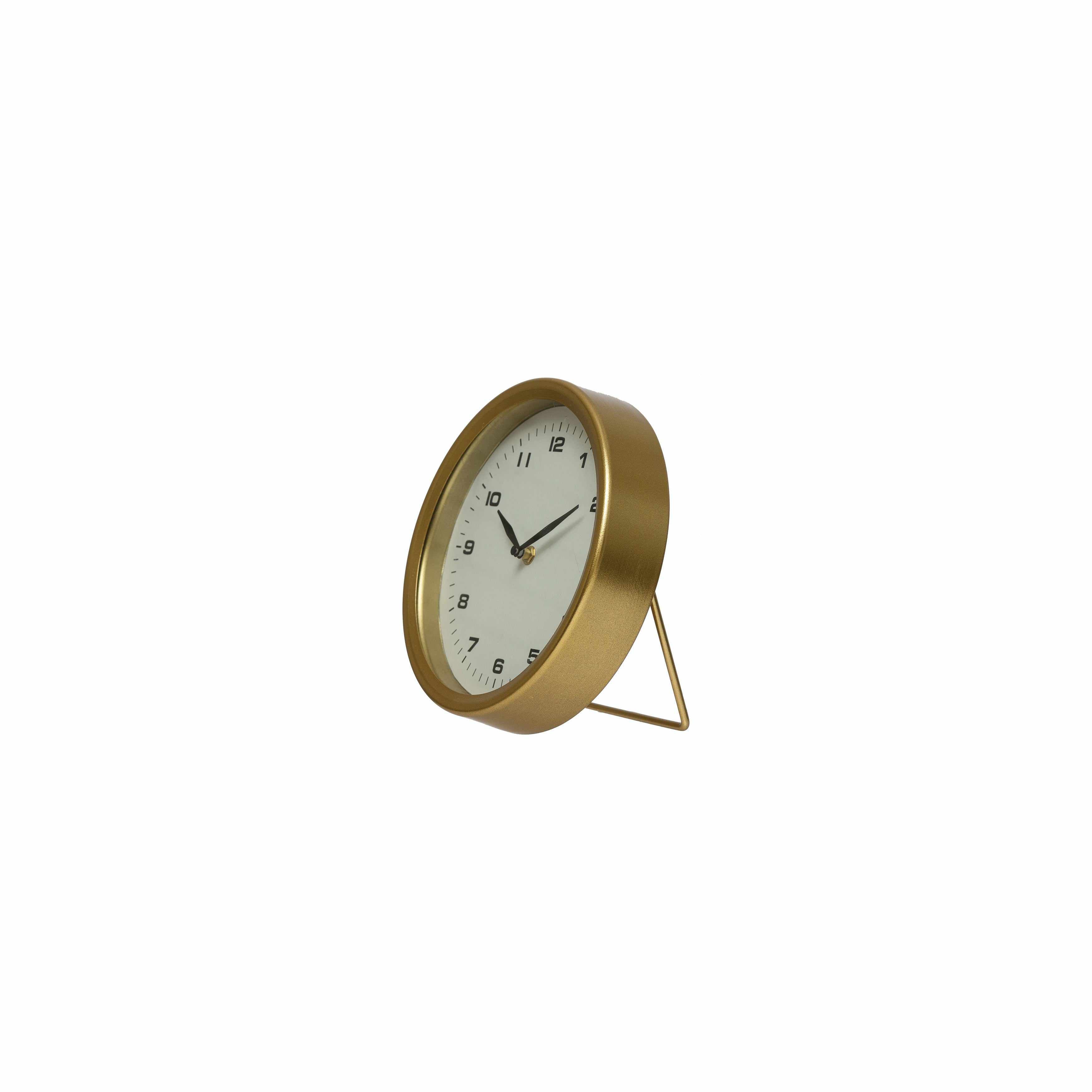 Metal Table Clock, Brass Finish