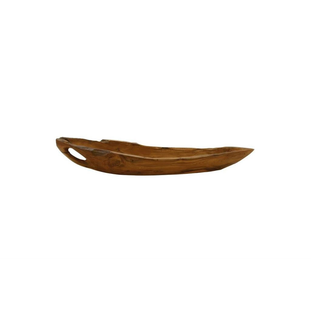 Brown Teak Wood Handmade Live Edge Tray