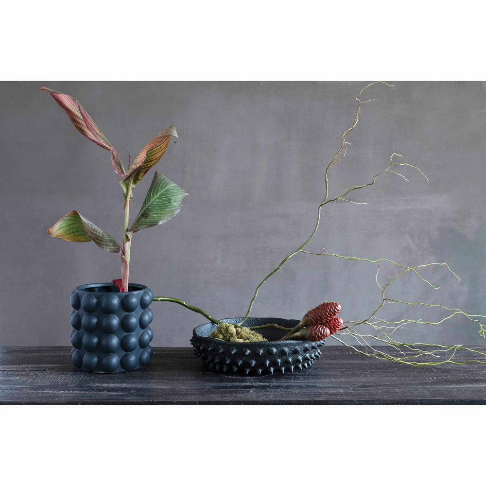 Stoneware Planter with Raised Dots