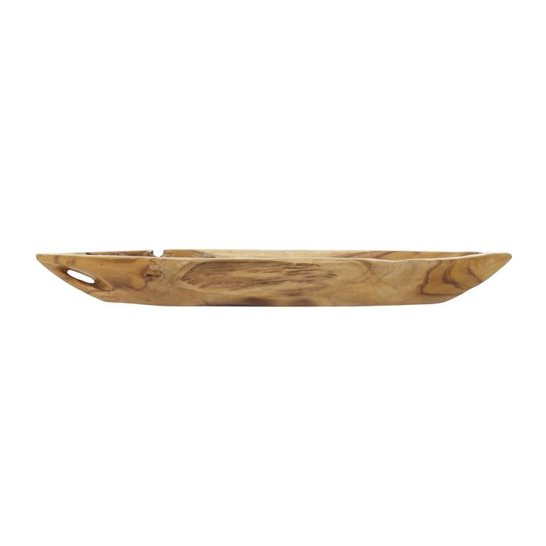 Brown Teak Wood Handmade Live Edge Tray