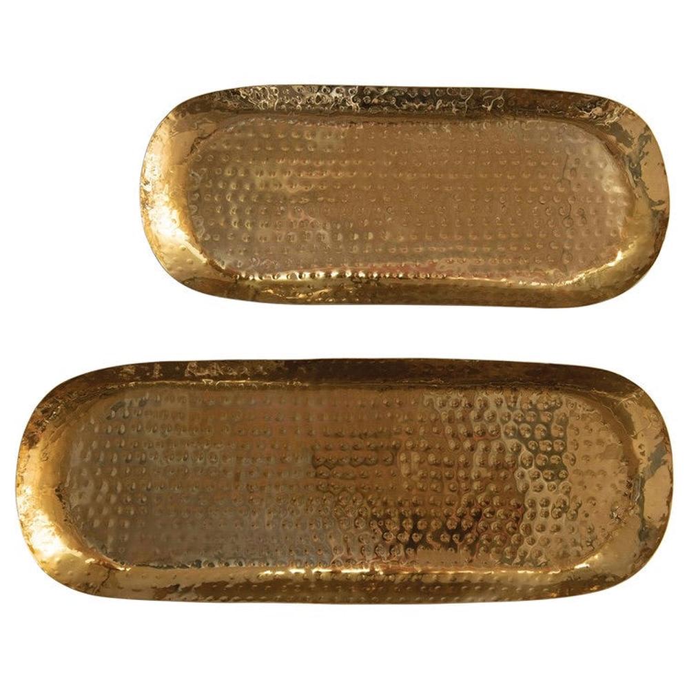Hammered Brass Oval Trays