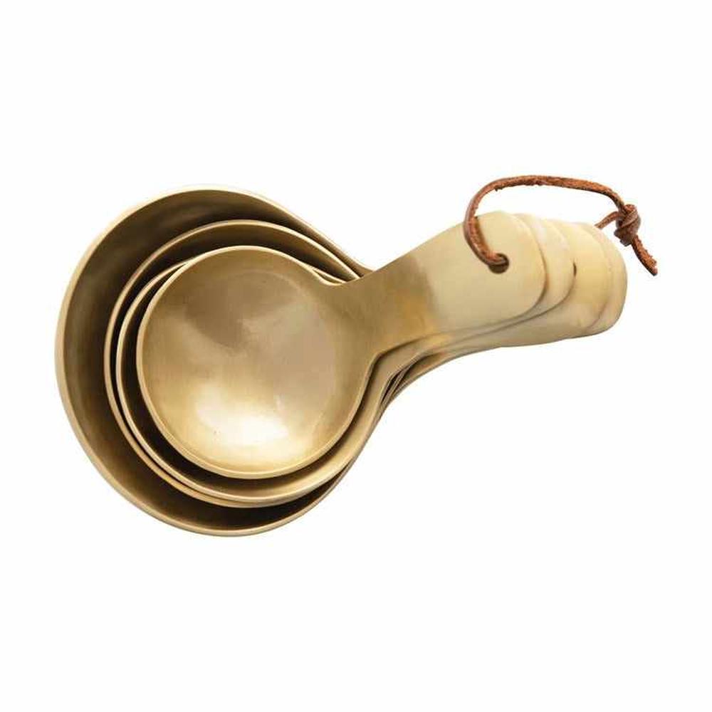 Metal Scoops w/ Leather Tie