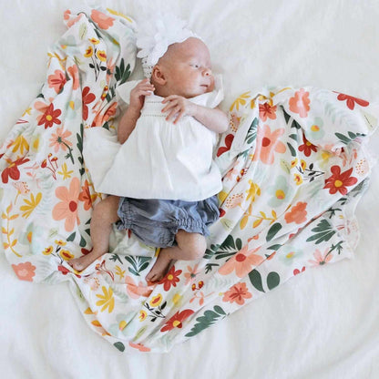 Modern Floral Stretchy Swaddle-Saranoni-Lasting Impressions