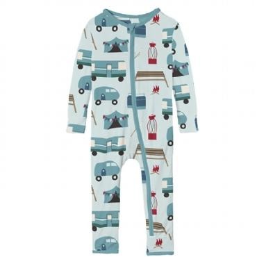 Kickee Pants Coverall with Zipper in Fresh Air Camping