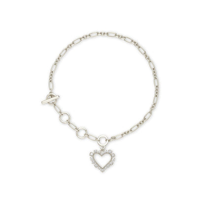 Kendra Scott Ari Heart Delicate White Crystal Bracelet