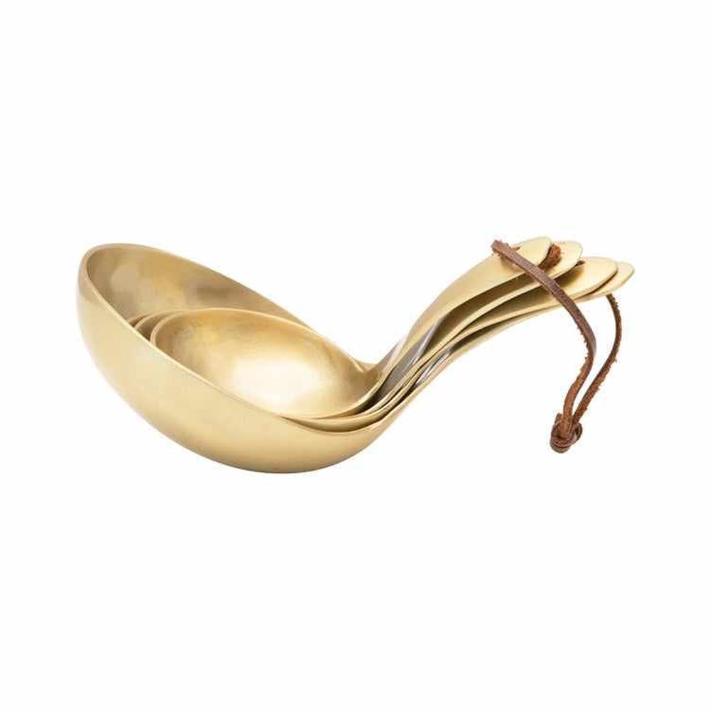 Metal Scoops w/ Leather Tie