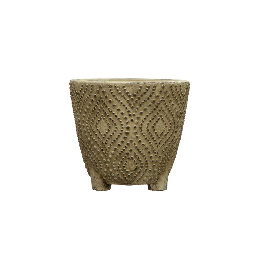 Embossed Sandstone Planter with Pattern