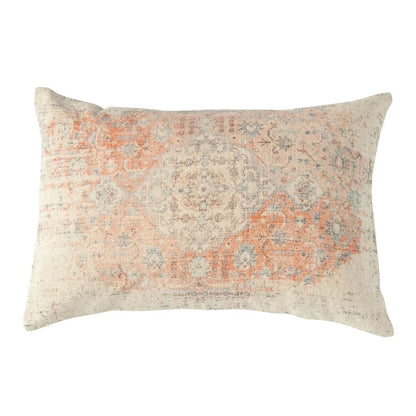 Cotton Distressed Print Lumbar Pillow