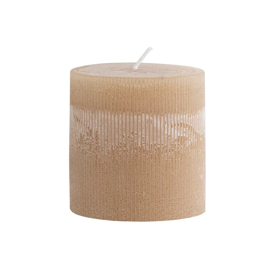 Unscented Pleated Pillar Candle