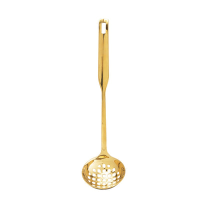 Stainless Steel Slotted Ladle Spoon, Gold