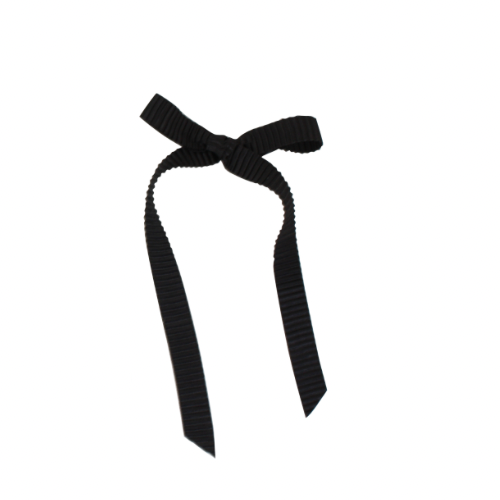 Pleated Long Tail Satin Bow
