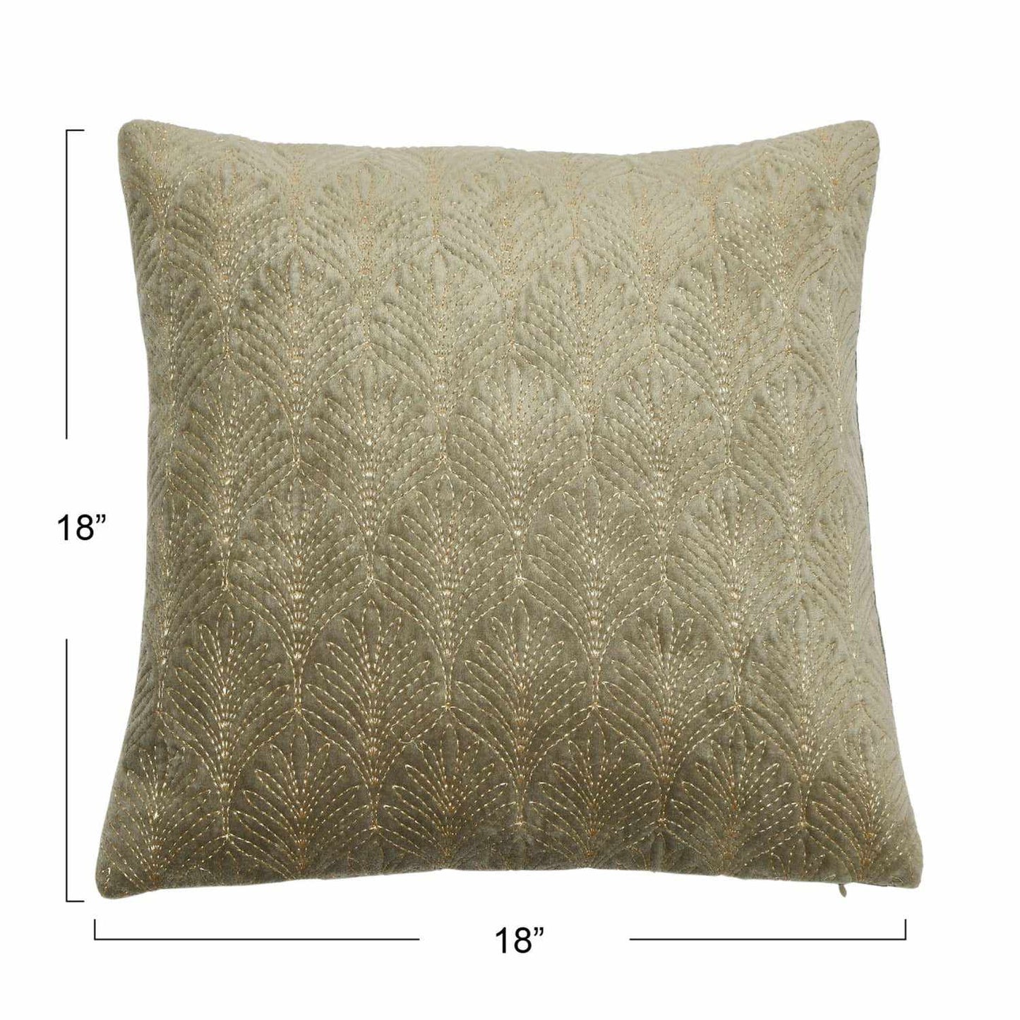 Cotton Velvet Embroidered Pillow w/ Gold Metallic Thread, Polyester Fill | Bridal Shower Krystin Yarbrough & Colton Weatherly