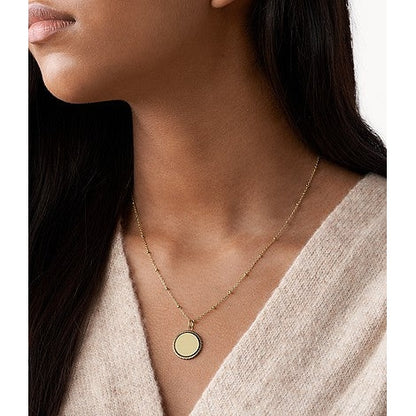 Lane Scalloped Disc Gold-Tone Stainless Steel Necklace