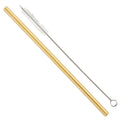Gold stainless steel straw & cleaning brush-Slant Collections-Lasting Impressions
