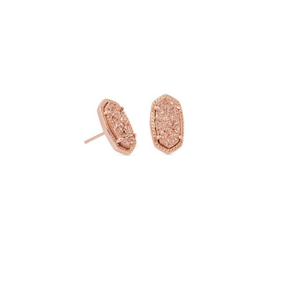 Kendra Scott Ellie Earring Rhodium Rose Quartz