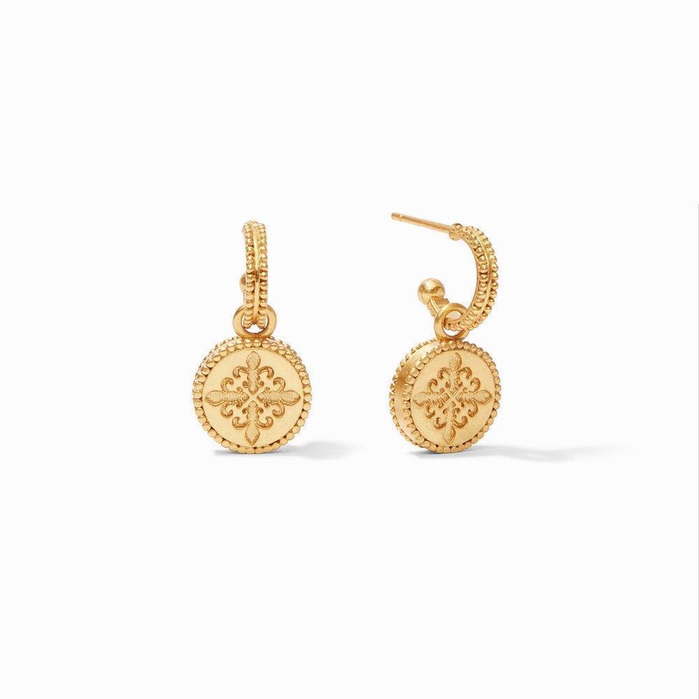 Fleur-De-Lis Hoop & Charm Earring