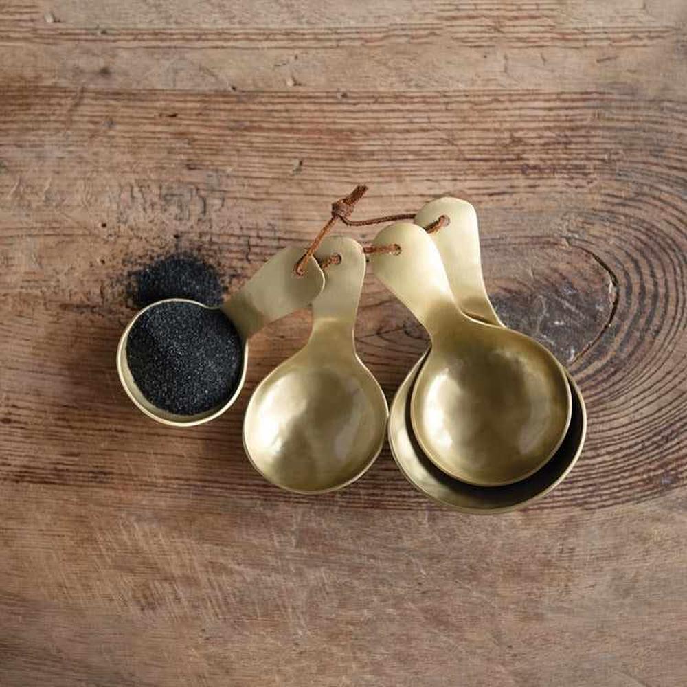 Metal Scoops w/ Leather Tie