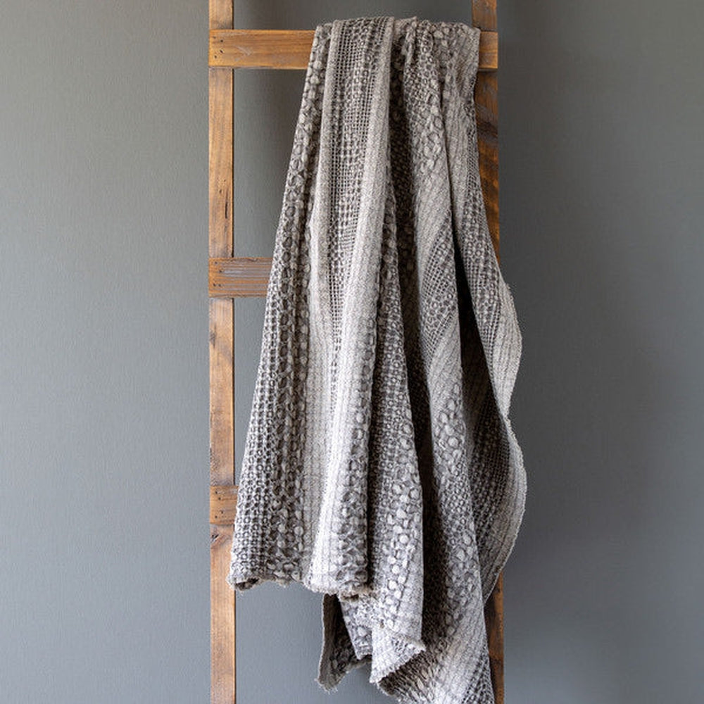 Heathered Waffle Weave Throw- Grey-Park Hill-Lasting Impressions