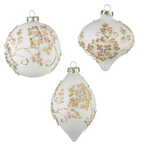 White and Gold Floral Ornament