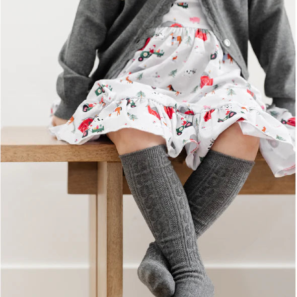 Cable Knit Knee High Socks