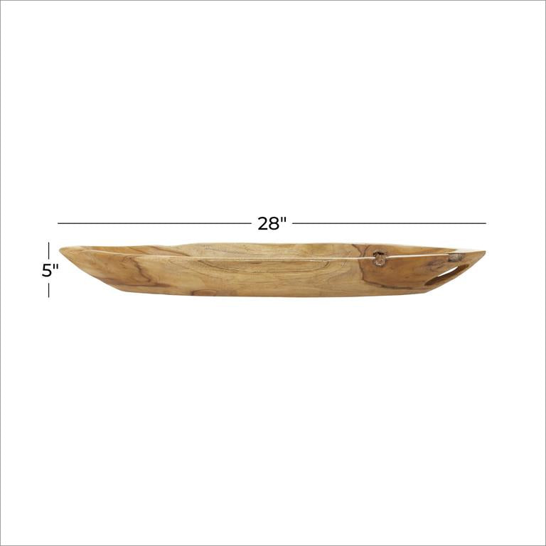 Brown Teak Wood Handmade Live Edge Tray