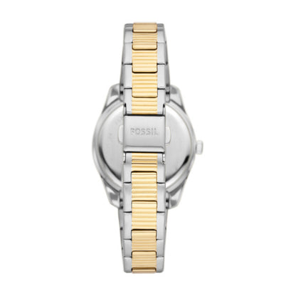 Fossil Women's Scarlette Three-Hand Day-Date Two-Tone Stainless Steel Bracelet Watch, 32mm