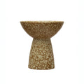 Stoneware Dish on Pedestal, Reactive Glaze