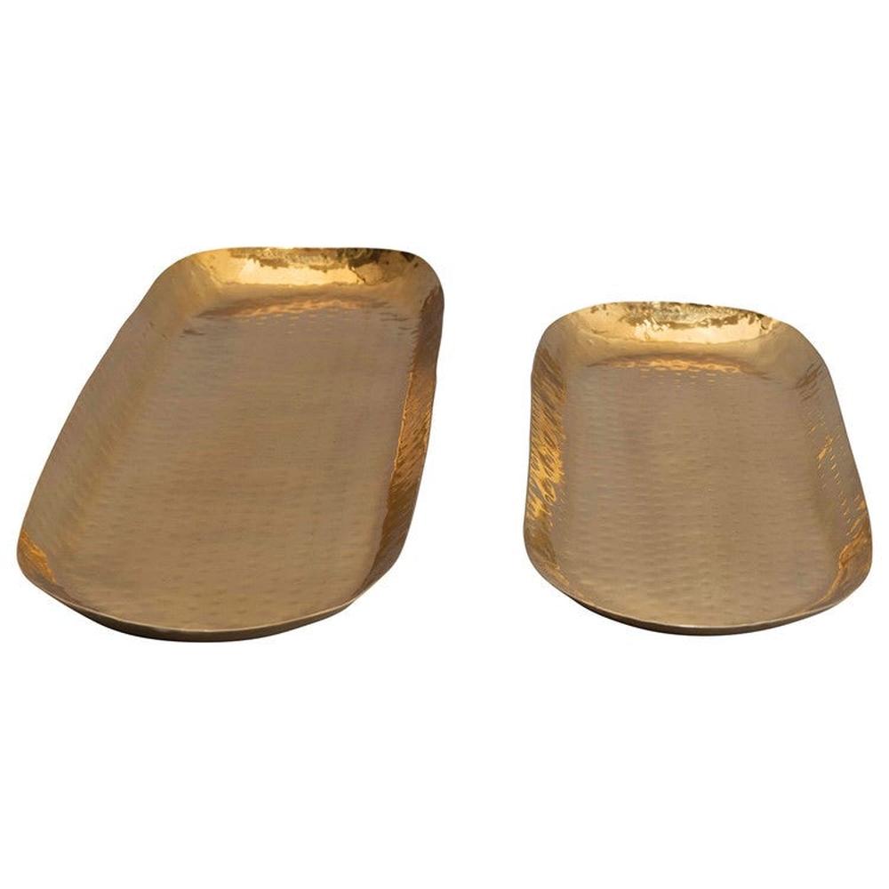Hammered Brass Oval Trays