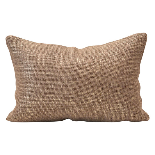 Jute & Cotton Lumbar Pillow with Metallic Thread